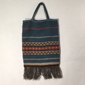 Woven Wool Boho Striped Bag